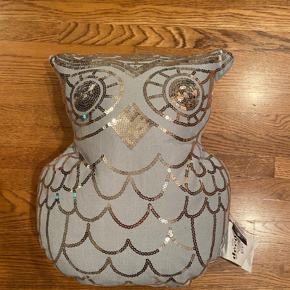 Sequin Owl Pillow